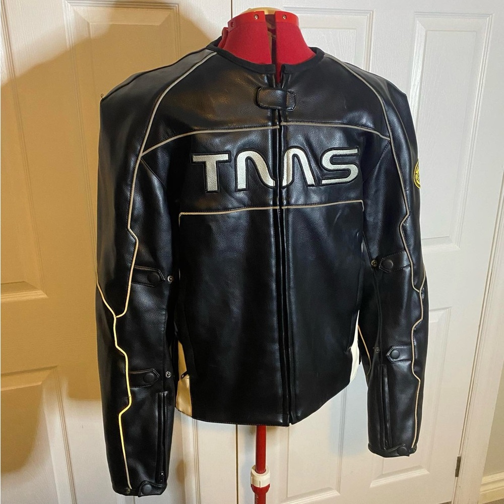 TMS Motorsports zip up Black Motorcyle Jacket Size XL